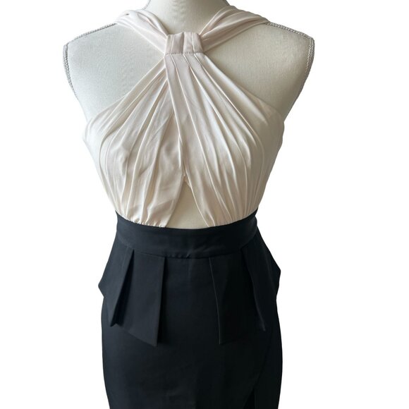 BCBGMAXAZRIA Beige Black Full Length Gown Size 0 NEW New with tags - Picture 2 of 7